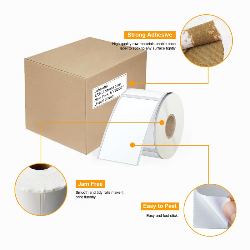 Labelebal (4200 Labels/12 Rolls) Labelebal 12 Rolls 2-1/4"" x 4"" Direct Thermal Label (57mm x 101mm) Multipurpose Shipping Address Mailing Barcodes Labels Compatible for Zebra 2844 & Rollo Desktop Label Printer - Image 4